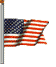 U.S. flag at half staff, animated