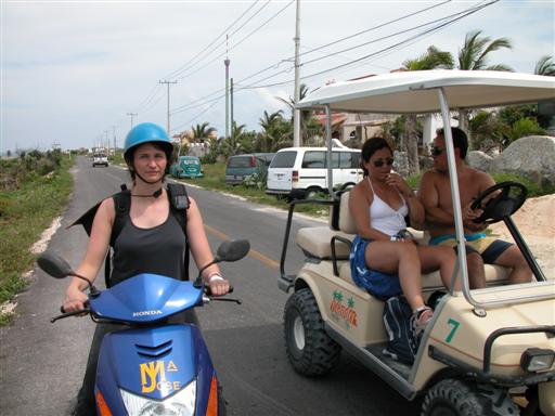 passed by a golf cart