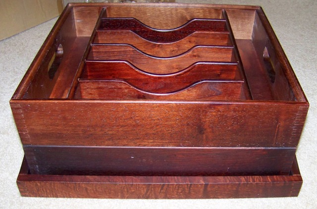 NEW Reed & Barton Wood Flatware Caddy tray 3 piece set